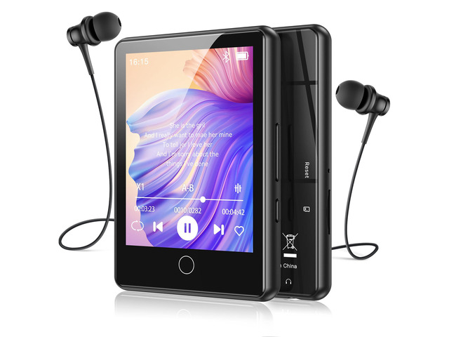 2.8'' 64GB MP3 Player with Bluetooth, U6 Full Touch Screen Player Auto Bluetooth Reconnection - Portable Music Player with Protective Case (Black)
