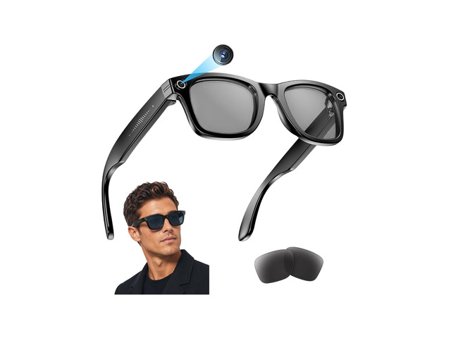 AI Smart Glasses with Camera,Photo Capture &4k Video Recording Glasses,Real-Time Translation, Open-Ear Audio, Object Recognition,Camera Sunglasses...