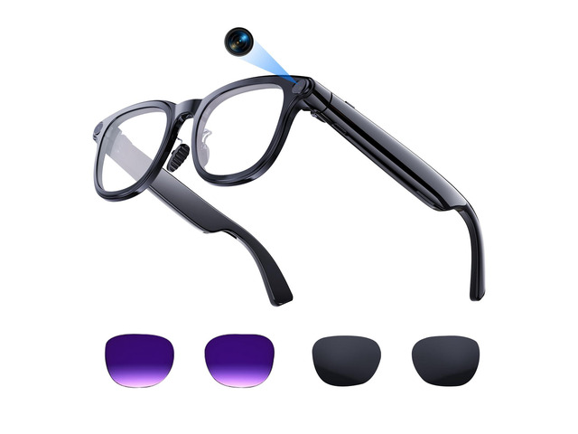 AI Smart Glasses with 4k Camera for Travel & Daily Use, Bluetooth Audio Sunglasses with Open-Ear Speakers, Hands-Free Calling & Vlogging, Real Time...