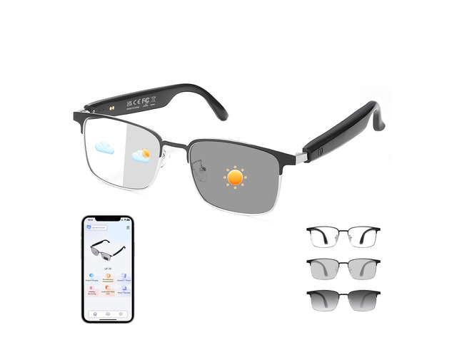 Al Glasses for Men Women, Smart Glasses with Photochromic Lenses Real-Time Translation with 169 Languages, Open-Ear Audio, Hand-Free Call, Vioce...