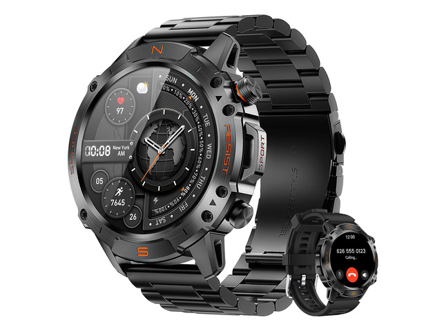Tactical Smart Watch for Men, Rugged 1.43' AMOLED Fitness Tracker Bluetooth Calling, 5ATM Waterproof, 170+ Sports Modes, Heart Rate & SpO2...