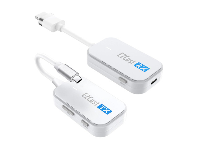 Wireless USB-C to HDMI Transmitter and Receiver, DisplayPort Screen Mirror from iPhone 15 to TV, 1080p HD, HDMI Extender, Wireless Display from...