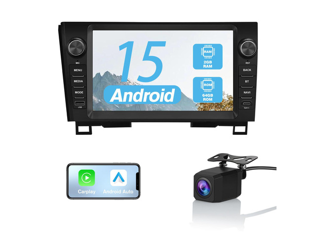 Android 15 Car Radio for Toyota Tundra 2007-2013 Sequoia 2008-2018, 9 Inch Touch Screen Car Stereo Wireless CarPlay GPS Navigation WiFi BT FM...