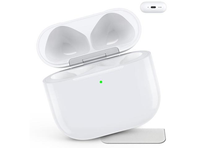 Wireless Charging Case Compatible with AirPods 4,with Gray Cloth (C Port) Replacement Case with Bluetooth Pairing Sync Button, Earbuds Not Included Wireless Charging Case Compatible with AirPods 4,with Gray Cloth (C Port) Replacement Case with Bluetooth Pairing Sync Button, Earbuds Not Included