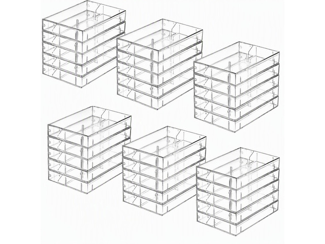 30 Pack Cassette Tape Cases, Clear Plastic Storage Cases, Perfect for Audio Cassette Tape Organization, 4.25' L x 2.75' W x 0.6' H