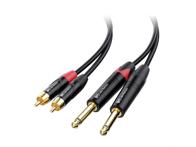 Dual 1/4 Inch TS to Dual RCA Cable, 6ft 1/4 Inch to RCA Stereo Audio Interconnect Cable, for Audio Equipment