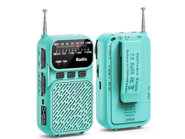 Portable Radio AM FM, Battery Operated Pocket Radio for Gift, Elder Best Reception Transistor Small Radios, with Bluetooth/Flashlight/Headphone...