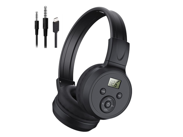 F4 Portable FM Radio Headphones Rechargeable Long Battery Life, Excellent Reception, Foldable Lightweight FM Receiver for Meeting, Daily Works,...