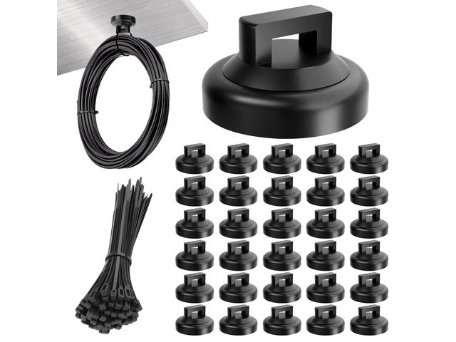 130 Pcs Magnetic Cable Zip Tie Mounts(30 Strong Neodymium Magnets & 100 Releasable Nylon Cable Ties)19 mm Multipurpose Wire Holder Management for...