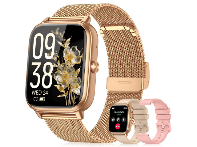 Smart Watch for Women Men- 1000mAh Battery Answer/Make Call, Fitness Step Tracker Watch with Sleep Monitor/Activity Counter/110+ Sport Mode for...