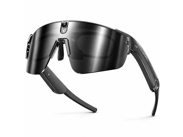 AI Smart Glasses with Camera, 4K Photo Capture & HD Video Recording, Sport 8MP POV Camera Glasses for Cycling, 6-Axis EIS Stabilization, AI Voice...