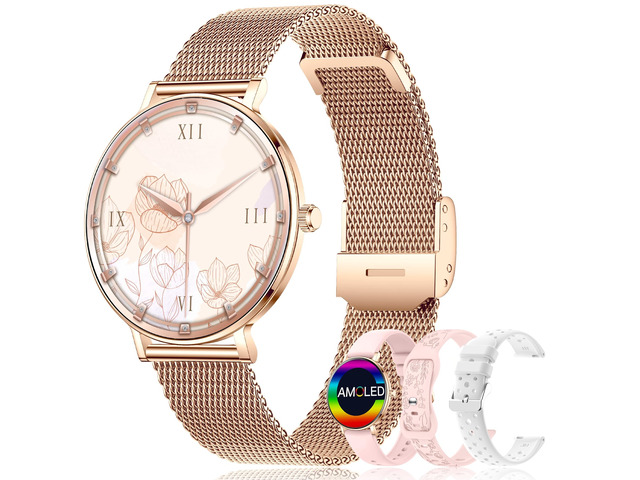 Smart Watches for Women,1.32'' AMOLED Ultra-Thin Smart Watch with Bluetooth Make/Answer Call,Heart Rate/SpO2/Sleep Tracker,120+ Sport Modes IP68...