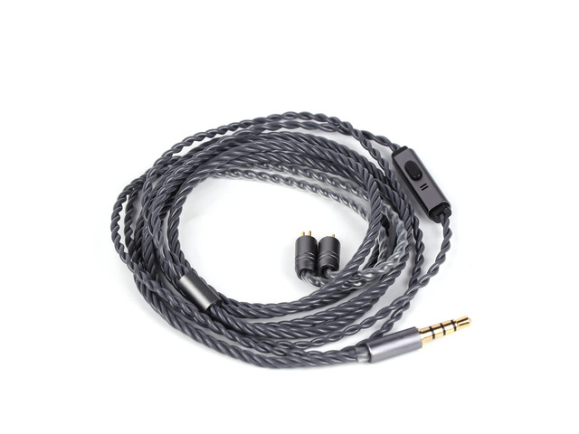 Tripowin Grace Silver-Plated OFC in Ear Earphone Cable w/Mic 1.25m Length, 3.5mm Audio Plug for Audiophile Replacement Cable, 2Pin