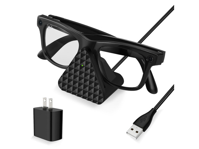 Charging Stand with Adapter for Ray-Ban Meta(Gen 1 & 2) Wayfarer/Skyler/Headliner and Oakley Meta HSTN, Portable USB A Dock for Smart Glasses, Meta...