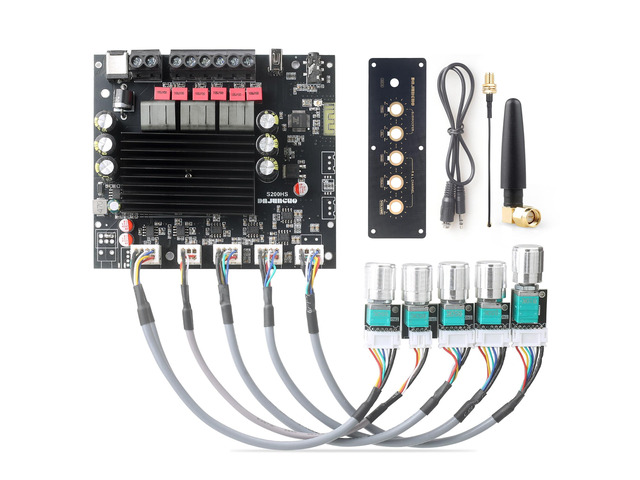100W+100W+200W Power Amplifier Board, TPA3221 Chip with BluetoothAUX and USB Inputs, 2.1 Channel Audio Power Amplifier (S200HS-W)