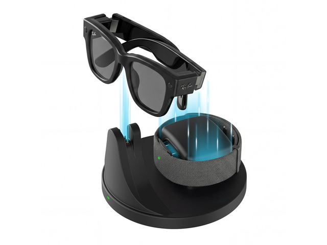 2-in-1 Charging Dock Compatible with Ray Ban Meta Display Smart Glasses & Neural Band, Magnetic Fast Charger for RayBan Meta Display Glasses...