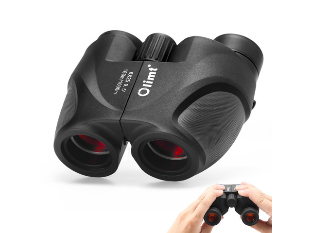 6x25 Compact Binoculars, Mini Pocket Small Portable Size 9.5° Wide Angle Field of View 21mm Large Eyepiece ED Glasses Bak-4 Prism Professional HD...