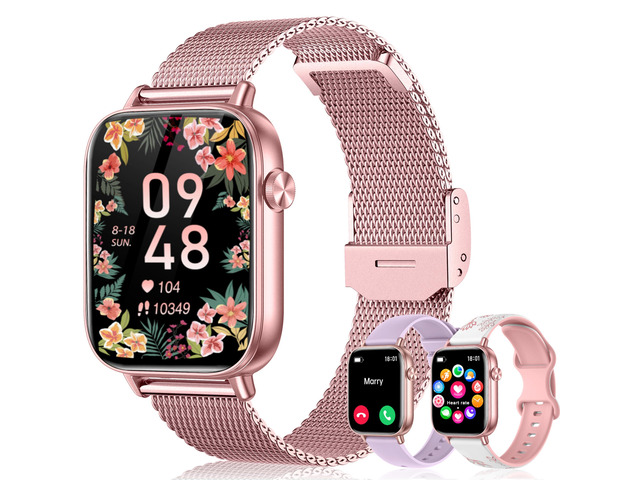 Smart Watch for Women 1.83' HD Bluetooth Call Step Fitness Tracker 3 Bands Compatible Android & iPhone Phones Smartwatch with Heart...
