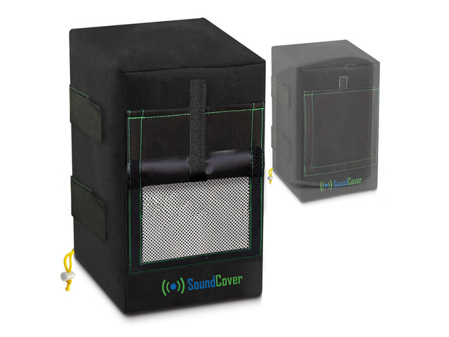 Two Black Waterproof 600D Outdoor Speaker Covers for C-Bracket Mounted Speakers Fits Yamaha NS-AW194, Polk Audio Atrium 4 (Max Dimensions: H 9.85'...