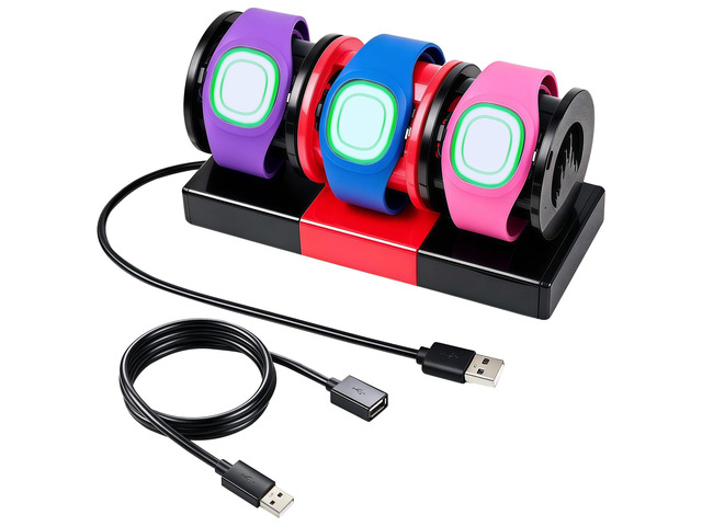 Modular Charging Stand for MagicBand+, Expandable 2-4 Slot Dock Includes 4-Port USB Hub and 3.3ft Extension Cable. Theme Park Vacation and Cruise...