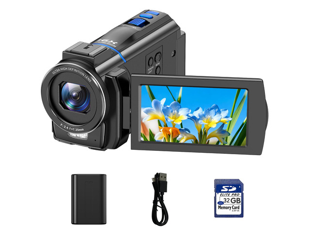 5K Video Camera Camcorder 48MP, IR Night Vision Cam Corder, 3.0' 270° Rotation Touch Screen, 16X Digital Zoom Vlogging Camera for YouTube Video...