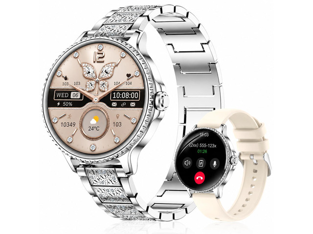 Smart Watches for Women Answer/Make Call,1.27'' Smartwatch Fitness Tracker for Heart Rate/Sleep Monitor/Calories/Blood Oxygen,100+ Sports Modes...