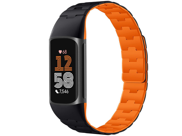 Magnetic Watch Band Compatible with Fitbit Charge 6/5 Bands Magnetic Closure with No Pin, One-handed Snap-on, Skin-friendly All-day Wear at Work...