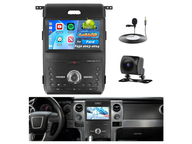 [DSP & EQ] 4G+64G Car Radio for Ford F150 2013 2014 Stereo Kit 9 inch Touch Screen Upgrade for F150 Car Stereo Wireless Carplay Android Auto GPS...