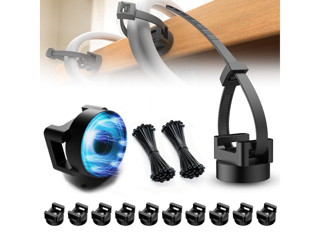 110 Pcs Magnetic Zip Tie Mount Base 26lbs Strong Magnetic Zip Tie Holder Multipurpose Magnet Cable Tie Clips Holder Wire Management Clips for Home...