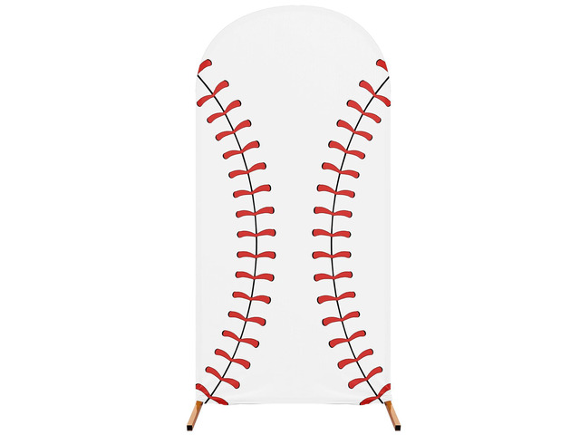 7.2 ft Baseball Party Arch Backdrop Cover Baseball Theme Arch Spandex Stretch Backdrop Stand Cover for Wedding Birthday Banquet Boys Girls Shower...