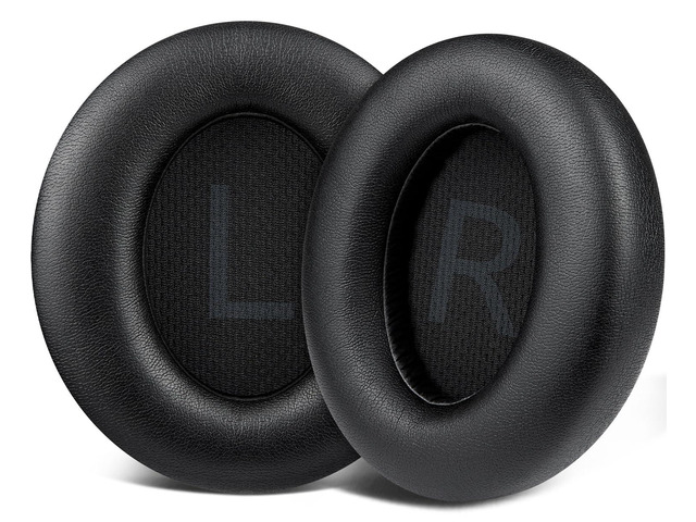 Ear Pads for Anker Q45 (Soundcore Space Q 45) Headphones, Ear Cushions with Softer Protein Leather, Noise Isolation Foam - Black