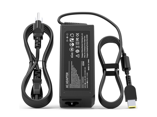 65W Laptop Charger Compatible with Lenovo ThinkPad L440 L450 L460 L540 T440 T450 T460 E440 E450 E550 E560 X240 X250 X260 Yellow Square Tip AC Adapter
