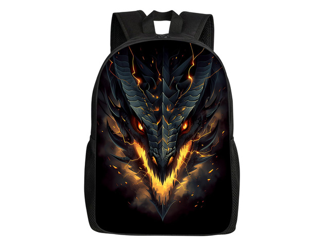 Dragon School Backpack Cool Fire Dragon Bookbag for Teens Kids Boys Girls, Large 17 inch Elementary Junior High University School Bag, Water...