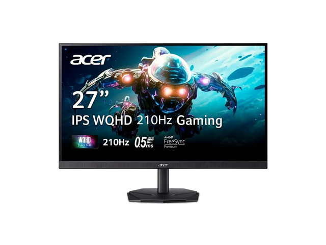 Nitro 27 Gaming Monitor WQHD 2560 x 1440 IPS ZeroFrame AMD FreeSync Premium Up to 210Hz Refresh Rate Up to 0.5ms DCI-P3 90% 1 x...