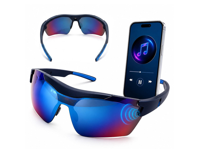 Wireless Audio Sunglasses for Men Women UV400 Outdoor Smart Sports Eyewear Open-Ear Sound, IPX4 Waterproof, Lightweight 30g, 6H Playtime, for...