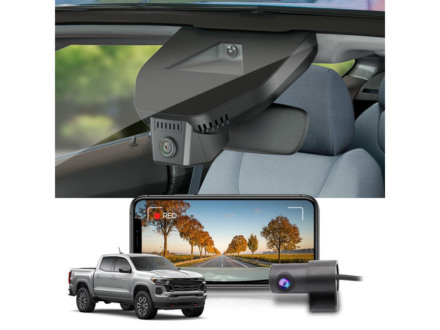 Front 4K+Rear 1080P Dash Cam Adapts for Chevy Colorado 2023-2026 with Auto-Dimming (3rd Gen), Integrated OEM Look, Dual HD Video, WiFi & APP, Loop...