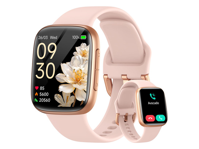 Smart Watch for Men/Women, 1.85' AMOLED Screen Fitness Tracker for iPhone/Android/Samsung, Answer/Make Call, Heart Rate/Sleep/SpO2, 3ATM...