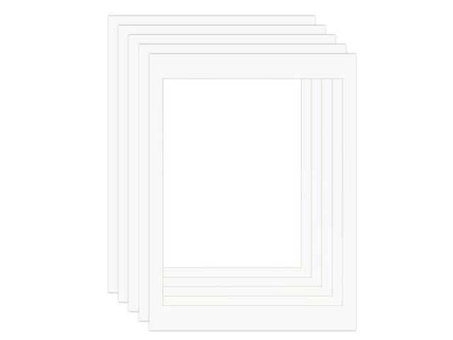 18x24 White Picture Mats for 16x20 Pictures with Core Bevel Cut Frame Mattes - Pack of 5