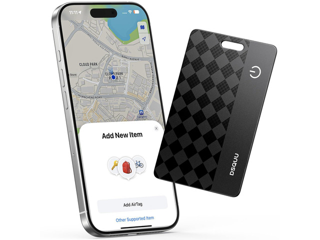 Wallet Tracker Card Air-Tag (iOS Only) Ultra-Thin 0.07in IP68 Waterproof Bluetooth Tracker for Wallets, Passport, Work with Apple Find My, Wireless...