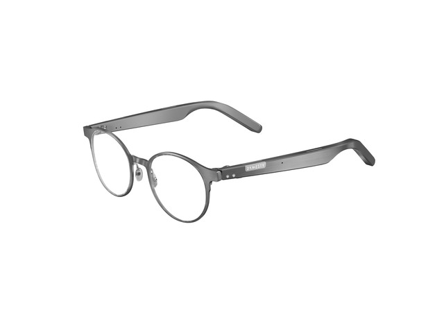 AI Smart Glasses with Real-Time Translation & Meeting Transcription Titanium Frame, Bluetooth Open-Ear Audio, Voice Recording, No Camera...