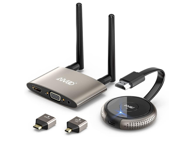 HDMI Wireless Transmitter and Receiver 4K, Dual Screens HDMI & VGA Live Casting 5G Video/Audio for Laptop, Cable Box, Camera, Blu-ray, Phone,...
