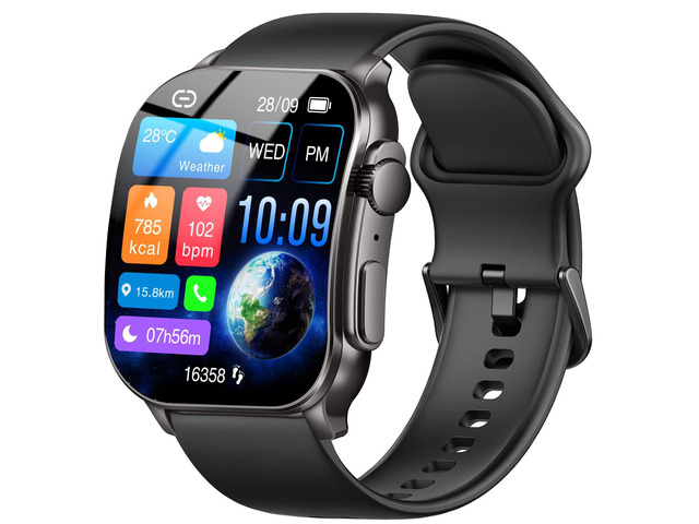 Smart Watch, 2.01' AMOLED Curved Touchscreen Fitness Watch for Men Women, IP68 Waterproof, 24/7 Heart Rate/Sleep Monitor, Fitness Tracker with...