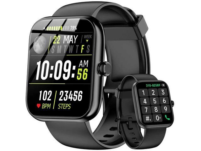 Smart Watch with Alexa Built-in 2026 Fitness Tracker 1.83' HD Bluetooth Calls and Notifications Heart Rate Sleep Monitor Fitness Watch IP68...