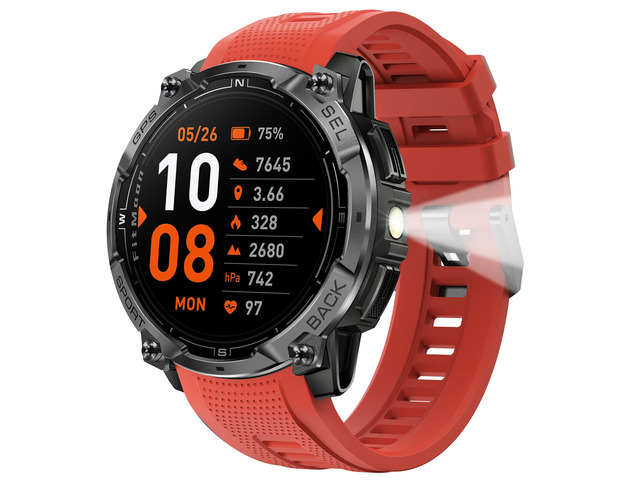 Military Smart Watches for Men, Built-in GPS & Compass, 30-Day Standby 1.43' AMOLED Rugged Outdoor with LED Flashlight, Barometric Altimeter,...