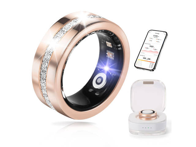 Smart Ring for Women & Men - Health & Fitness Tracker with Heart Rate, Blood Oxygen, Sleep Monitoring, 128 Sports Modes, IP68 Waterproof, Gesture...