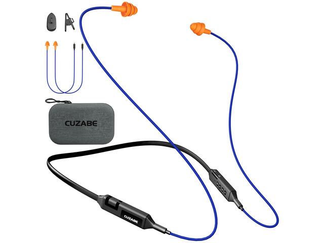 Bluetooth Earplug Headphones for Work, Neckband Wireless Ear Plugs Earbuds, 29 dB Noise Reduction Ear Protection with Replacement Ear Tips, 30 Hour...
