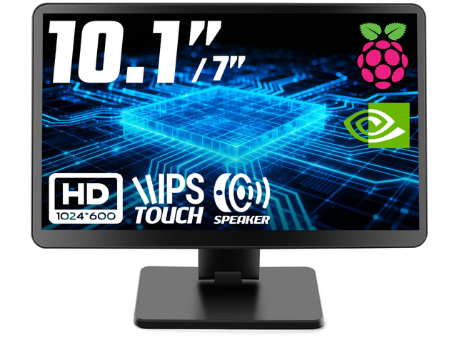 10.1-inch Small Monitor with Touchscreen for Raspberry Pi, Home Assistant Portable Mini Computer Monitor, 5-Points Capacitive Touch 1024 x 600...