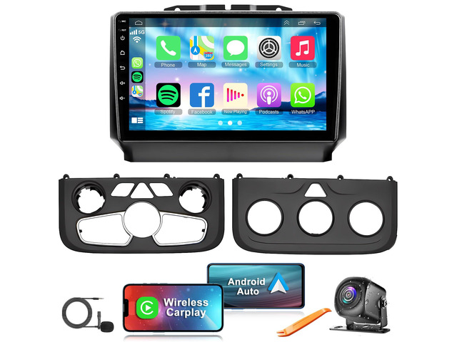 [8Core+64G] Android 15 Car Radio for Dodge RAM 1500/2500/3500 2013-2018(Manual and Auto AC), 9 Inch QLED Touch Screen Car Stereo with Wireless...