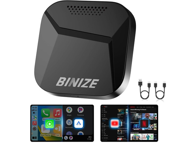 Android 13 Carplay Ai Box Wireless CarPlay/Android Auto 4G+64G 8-Core AI Box Carplay Video Apps Built-in Navigation Only Support Cars with OEM...