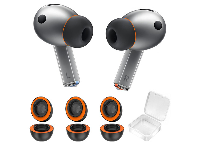 Best Memory Foam & Silicone Hybrid Ear Tips for Samsung Galaxy Buds3 Pro,Double Layer Anti-Slip,Ultra-Comfort,Better Noise Cancellation,Fit in The...